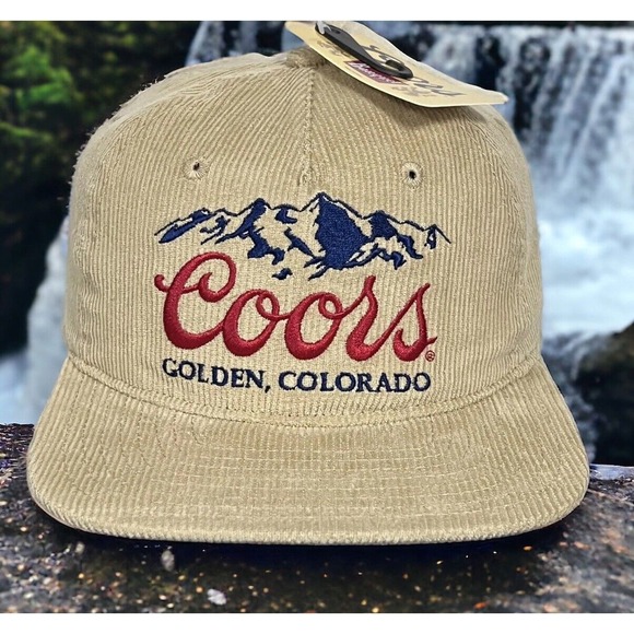 Coors Other - Coors Beer Khaki Corduroy Snapback Golden Colorado Banquet Trucker Hat Cap New